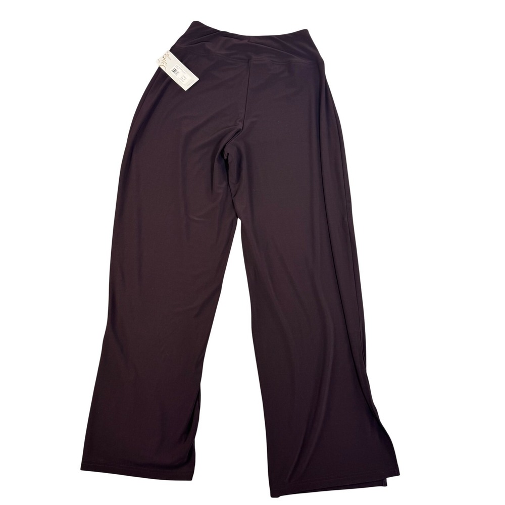 Sympli Side Slit Wide Pant Currant Purple High Rise Jersey Trousers Size 6 NEW - Picture 2 of 10